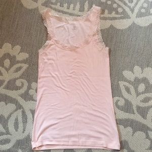 Pink Gap Lace Trim Tank